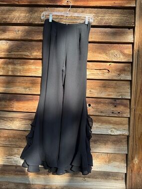 J.R. NITES vintage pants with ruffle trim